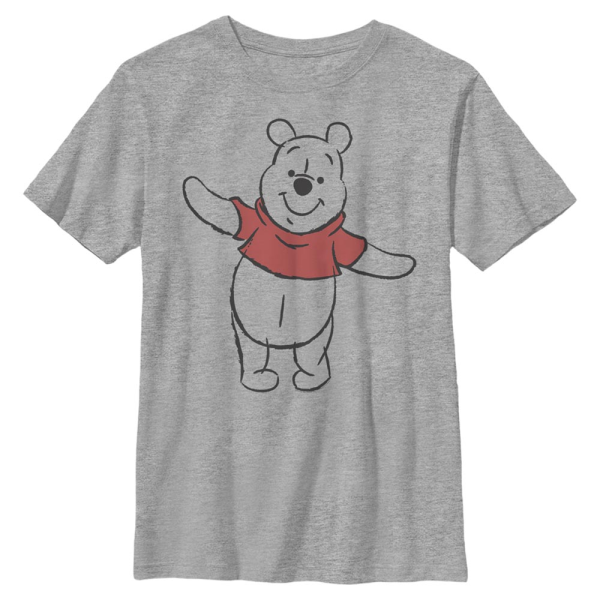 Disney Classics - Winnie the Pooh - Medvídek Pú Basic Sketch Pooh - Kids T-Shirt - Heather grey - Front