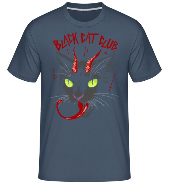 Black Cat Club -  Shirtinator Men's T-Shirt - Denim - Front
