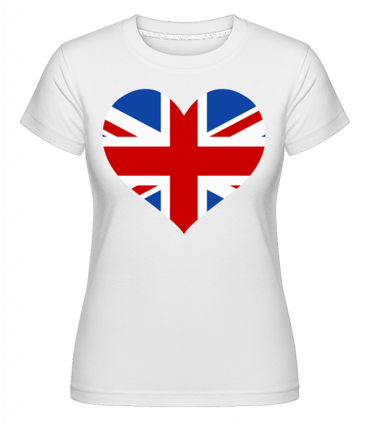 Heartshaped British Flag -  Shirtinator Women's T-Shirt - White - Vorn