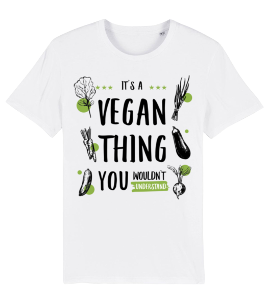 It's A Vegan Thing - Men's Organic T-Shirt Stanley Stella - White - Front