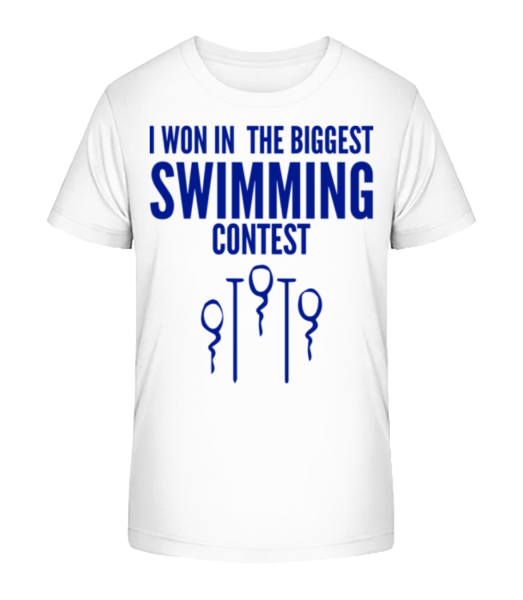 Swimming Contest Sperms - Kid's Bio T-Shirt Stanley Stella - White - Front
