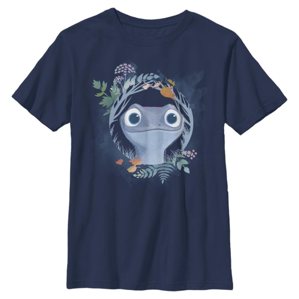 Disney - Frozen - Bruni Watercolor Salamander - Kids T-Shirt - Navy - Front