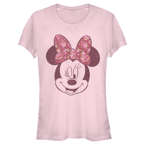 Disney - Mickey Mouse - Minnie Mouse Love Rose - Women's T-Shirt - Pink - Front