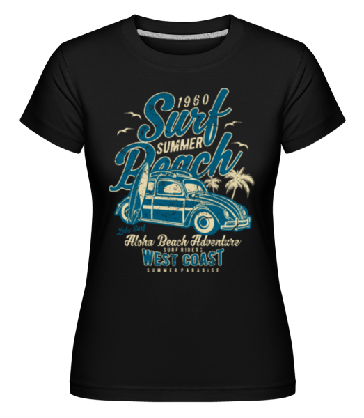 Surf Beach -  Shirtinator Women's T-Shirt - Black - Front