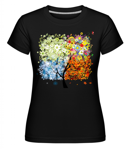 Four Seasons Tree -  Shirtinator Women's T-Shirt - Black - Vorn