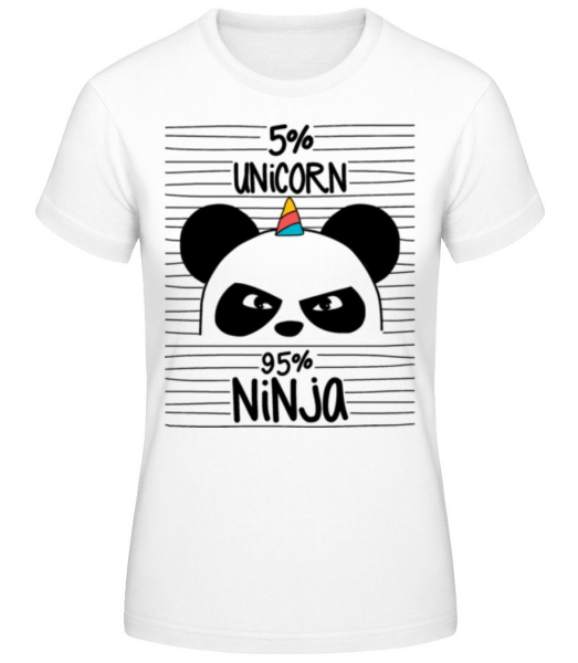 5% Unicorn 95% Ninja - Women's Basic T-Shirt - White - Front