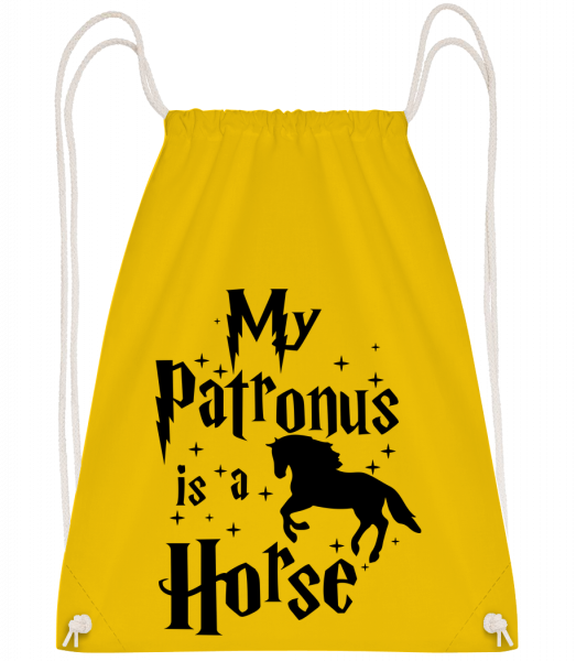 My Patronus Is A Horse - Drawstring Backpack - Yellow - Vorn