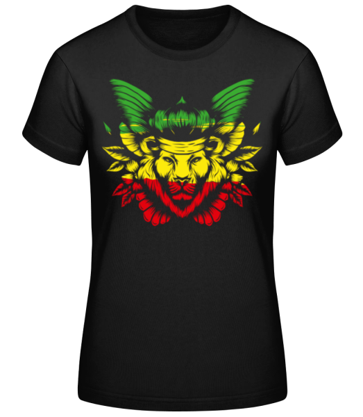 Reggae Lion - Women's Basic T-Shirt - Black - Front