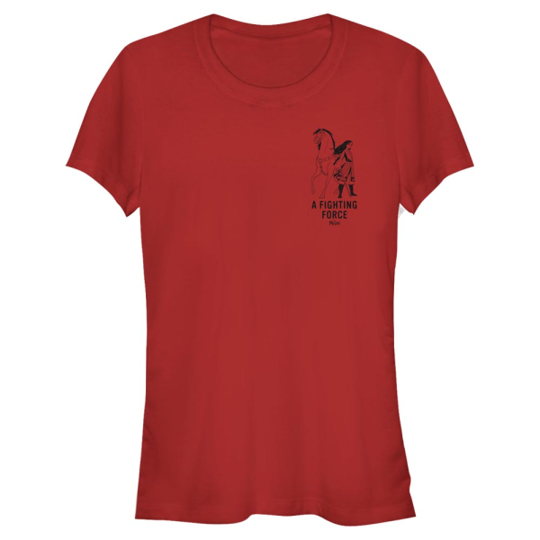 Disney - Mulan - Mulan & Kahn Fighting Force - Women's T-Shirt - Red - Front