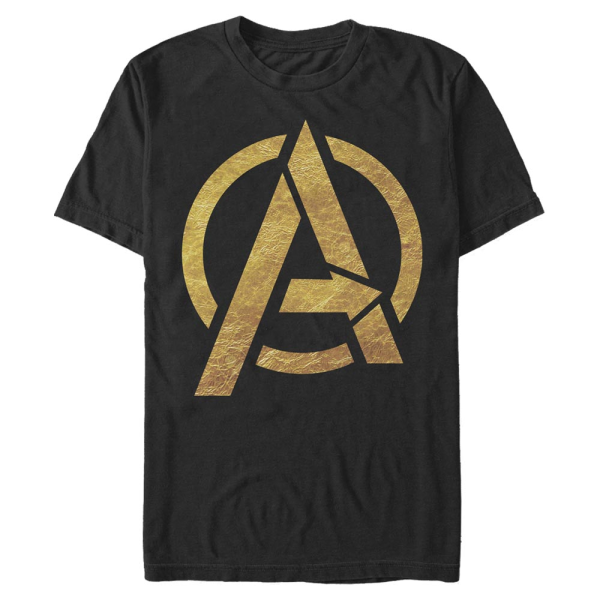 Marvel - Logo Gold Foil Avengers - Men's T-Shirt - Black - Front