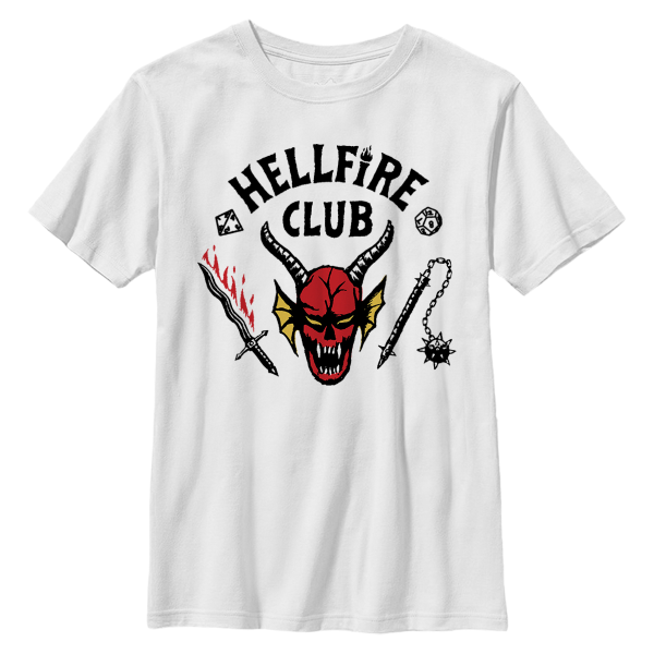 Netflix - Stranger Things - Hellfire Club - Kids T-Shirt - White - Front