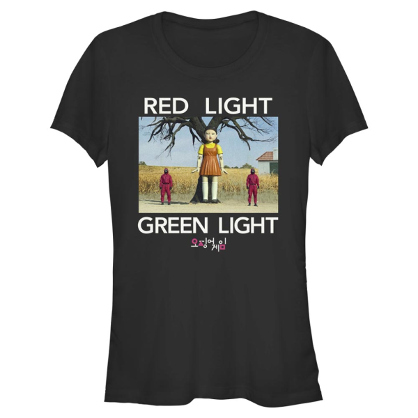 Netflix - Squid Game - Doll & Guards Red Light Green Light - Women's T-Shirt - Black - Front