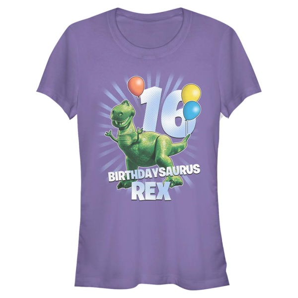 Pixar - Toy Story - Rex Ballon 16 - Birthday - Women's T-Shirt - Purple - Front