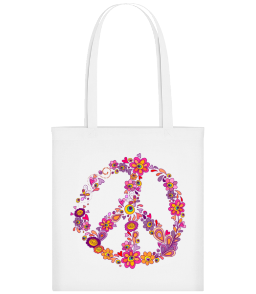 Peace Sign Flowers - Tote Bag - White - Front