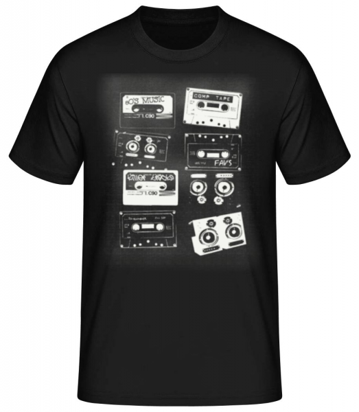 Old Cassettes - Men's Basic T-Shirt - Black - Front