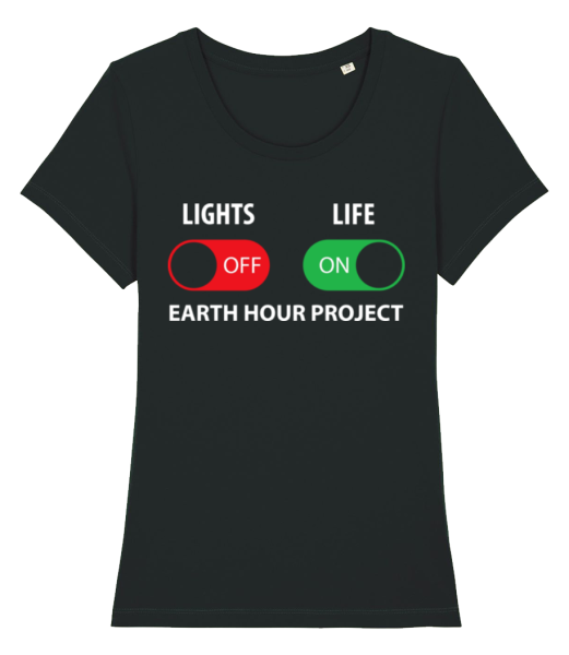 Lights Off Life On - Women's Organic T-Shirt Stanley Stella - Black - Front