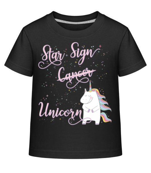 Star Sign Unicorn Cancer - Kid's Shirtinator T-Shirt - Black - Front