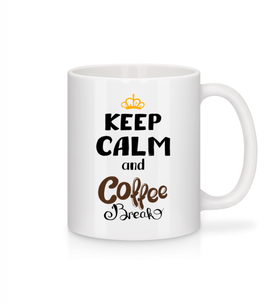 Keep Calm And Coffee Break - Mug - White - Vorn