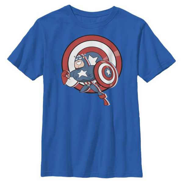 Marvel - Avengers - Captain America Cap Retro America - Kids T-Shirt - Royal blue - Front
