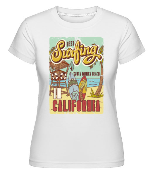 Best Surfing In California -  Shirtinator Women's T-Shirt - White - Front