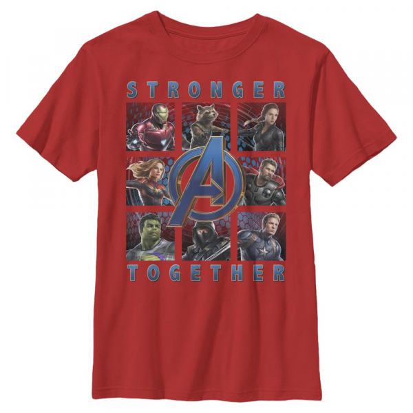 Marvel - Avengers Endgame - Skupina Boxes Full Of Avengers - Kids T-Shirt - Red - Front