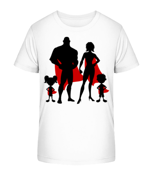 Superhero Family - Kid's Bio T-Shirt Stanley Stella - White - Front