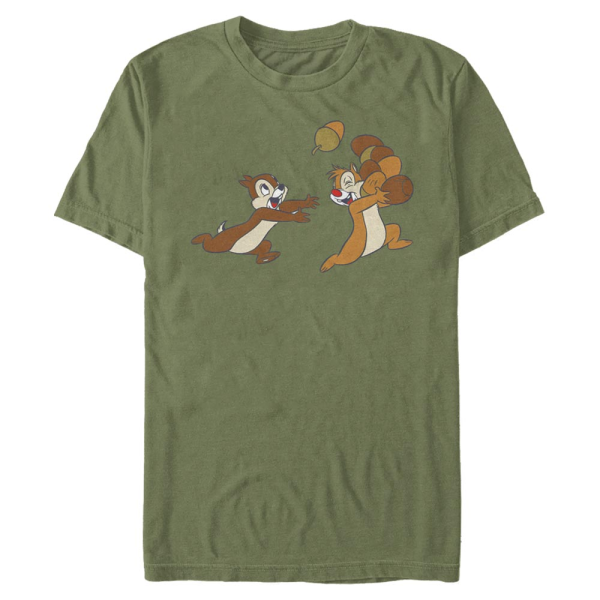Disney Classics - Chip 'n Dale - Chip and Dale Acorn Big Characters - Men's T-Shirt - Olive - Front