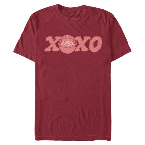 Star Wars - The Mandalorian - Grogu Exes and s - Valentine's Day - Men's T-Shirt - Cherry - Front
