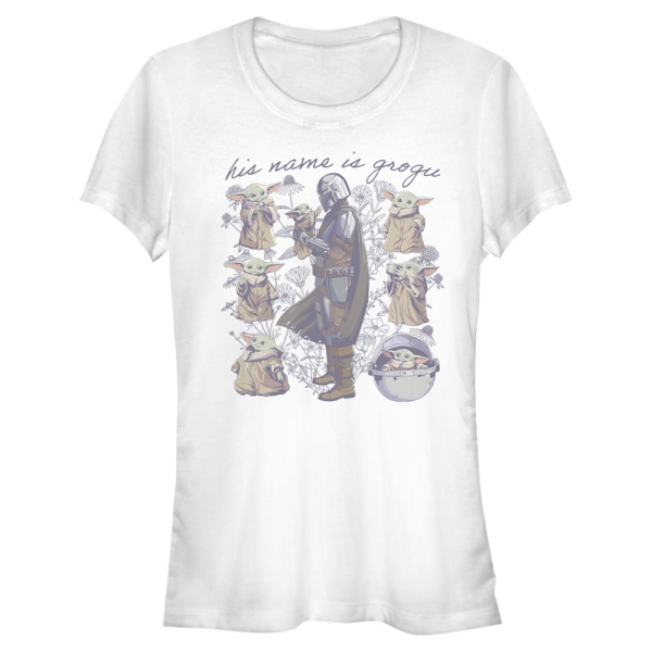 Star Wars - The Mandalorian - Mando & Child Grogu Floral - Women's T-Shirt - White - Front