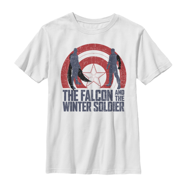 Marvel - The Falcon and the Winter Soldier - Group Shot Shield Sun - Kids T-Shirt - White - Front
