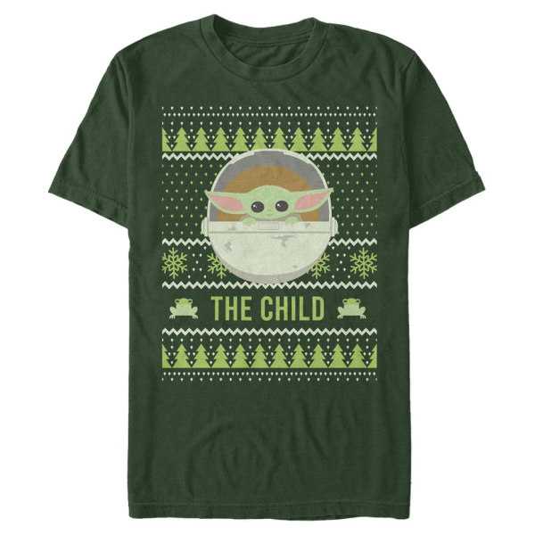 Star Wars - The Mandalorian - The Child The Cute Ugly Sweater - Christmas - Men's T-Shirt - Bottle green - Front
