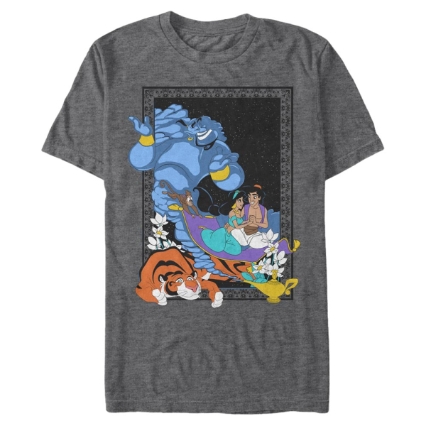 Disney - Aladdin - Skupina Poster in the Lamp - Men's T-Shirt - Heather anthracite - Front