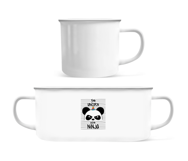5% Unicorn 95% Ninja - Enamel-cup - White - Front