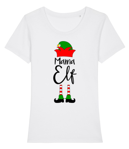 Mama Elf - Women's Organic T-Shirt Stanley Stella - White - Front