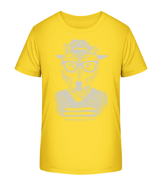 Hipster Fox - Kid's Bio T-Shirt Stanley Stella - Yellow - Front