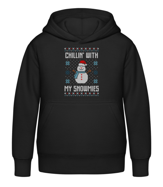 Chillin With My Snowmies - Kid's Hoodie - Black - Front