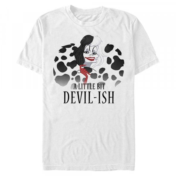 Disney - 101 Dalmatians - Cruella DeVille Scary Evil Cruella - Men's T-Shirt - White - Front
