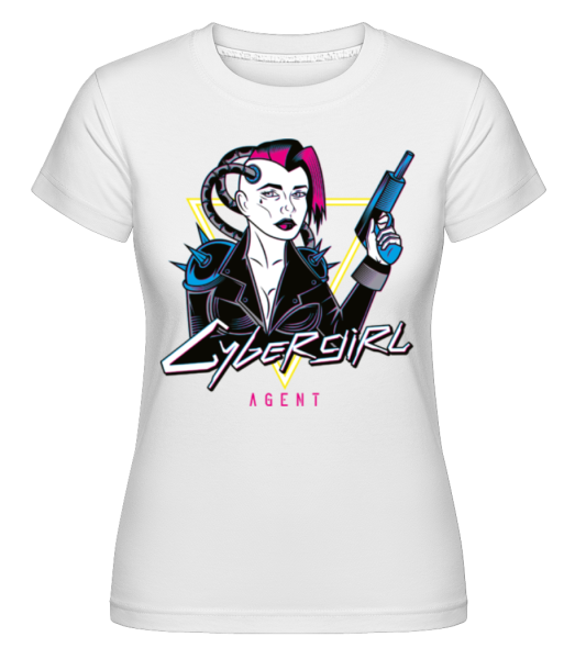 Cybergirl Agent -  Shirtinator Women's T-Shirt - White - Front