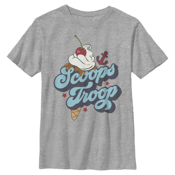 Netflix - Stranger Things - Logo Scoops Troops - Kids T-Shirt - Heather grey - Front