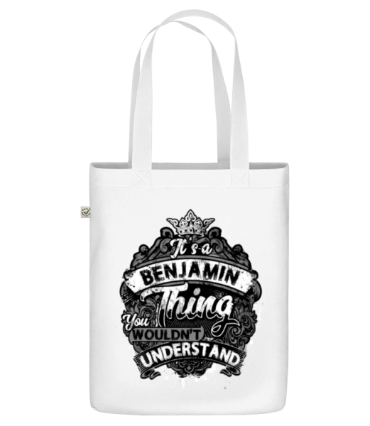 It's A Benjamin Thing - Organic tote bag - White - Front
