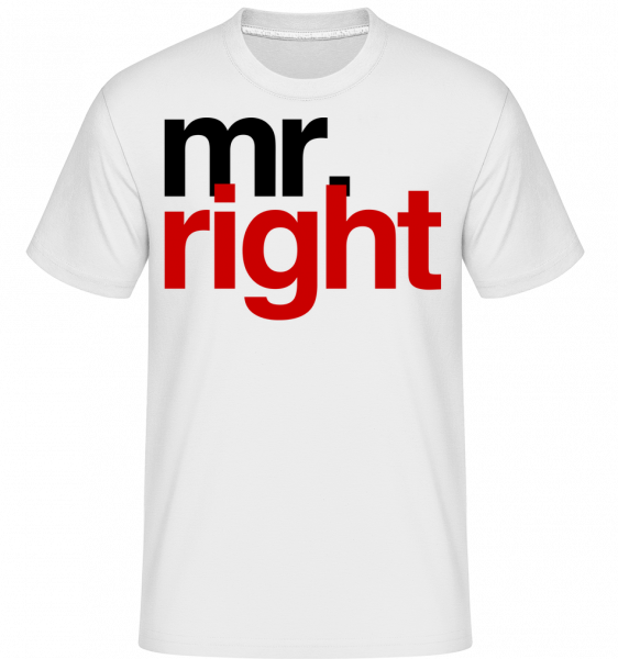 Mr. Right Logo -  Shirtinator Men's T-Shirt - White - Vorn