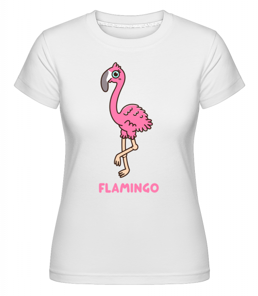 Comic Flamingo -  Shirtinator Women's T-Shirt - White - Vorn
