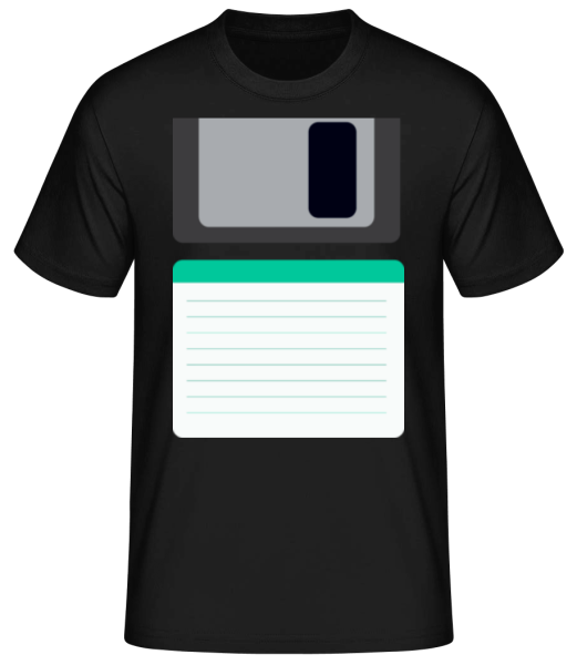 Floppy Disk Costume - Men's Basic T-Shirt - Black - Front