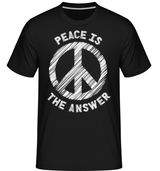 Peace Is The Answer -  Shirtinator Men's T-Shirt - Black - Front