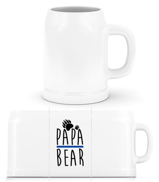 Papa Bear - Beer Mug - White - Front