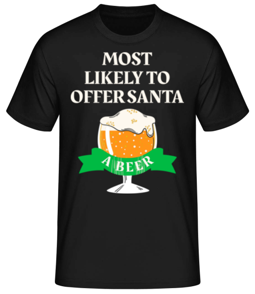 Offer Santa A Beer - Men's Basic T-Shirt - Black - Front