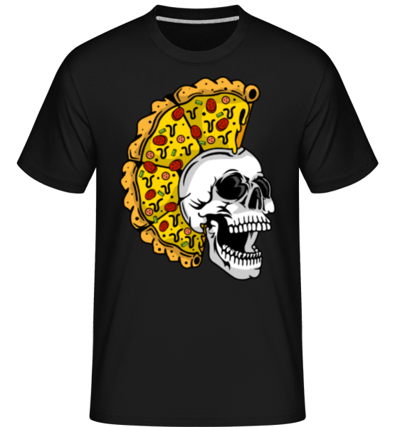 Skull Pizza -  Shirtinator Men's T-Shirt - Black - Front