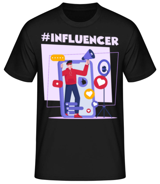 Hashtag Influencer - Men's Basic T-Shirt - Black - Front