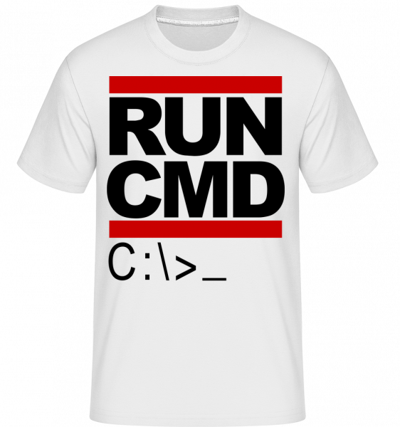 Run CMD -  Shirtinator Men's T-Shirt - White - Vorn