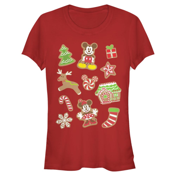 Disney Classics - Mickey Mouse - Mickey & Minnie Gingerbread Mouses - Christmas - Women's T-Shirt - Red - Front